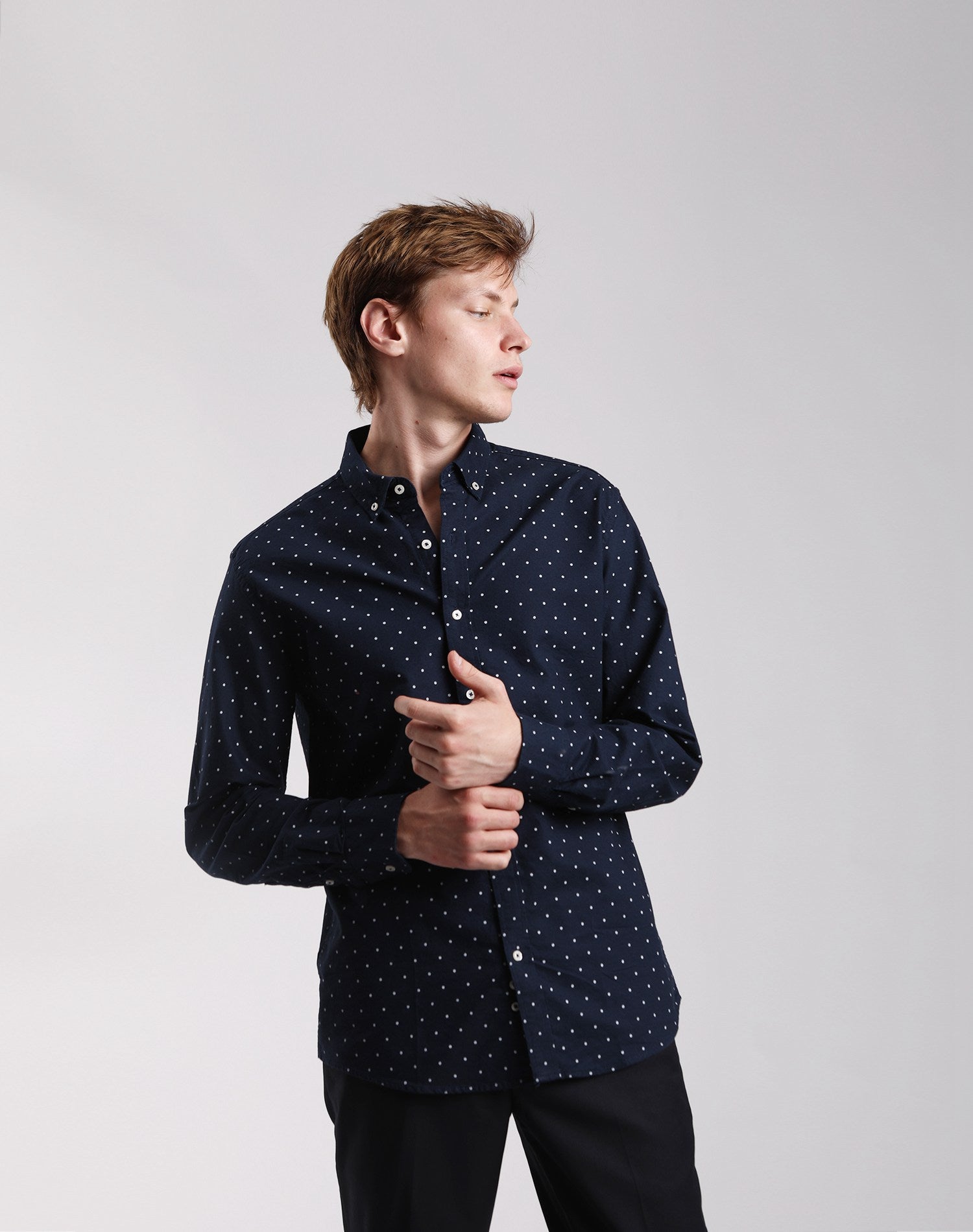 Camisa Oxford Camisa Lunares Blanca Camisa Hombre Blanca Oxford