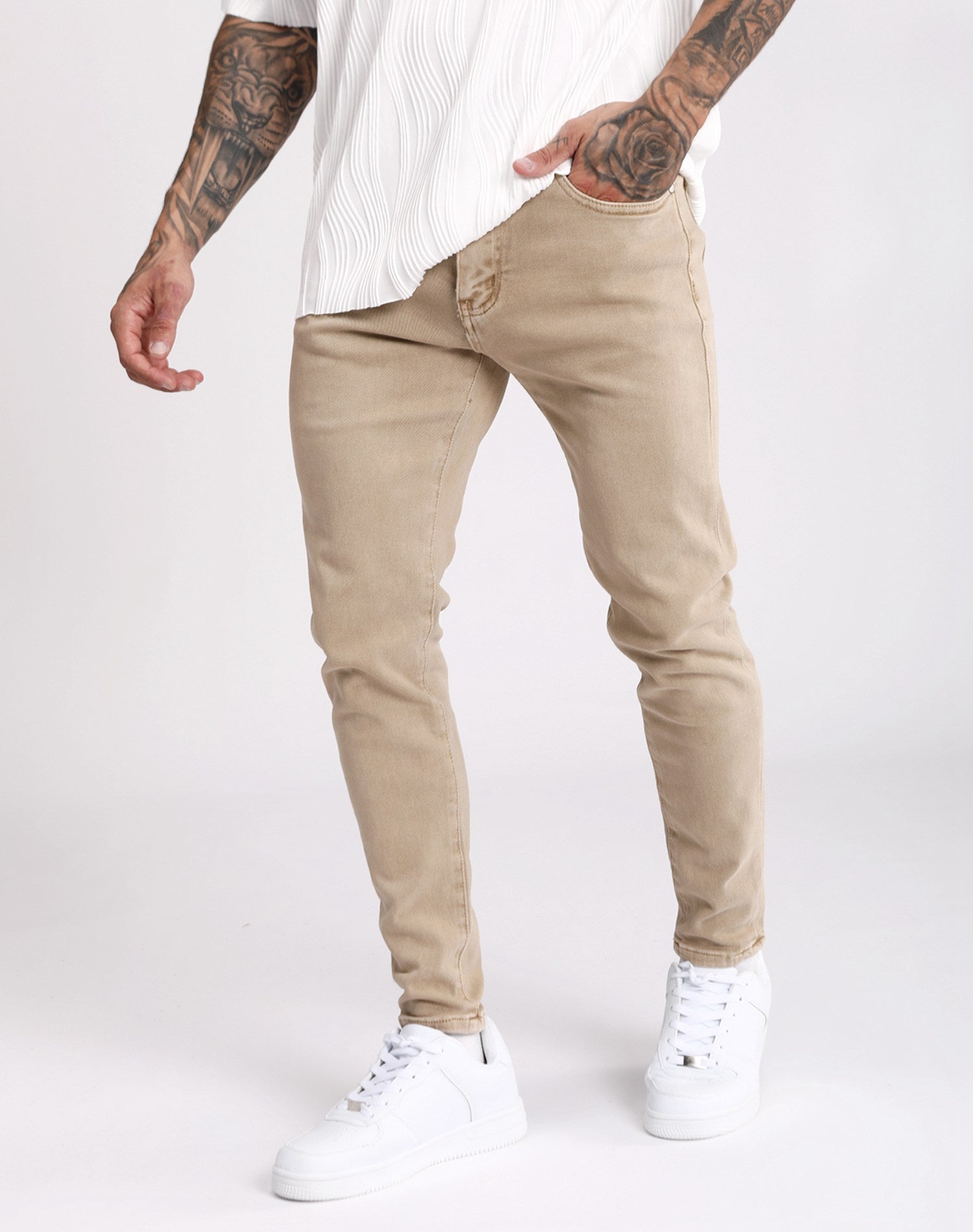 Pantalón Vaquero Tejanos Marrones Jeans Rectos Tiro Alto Crop