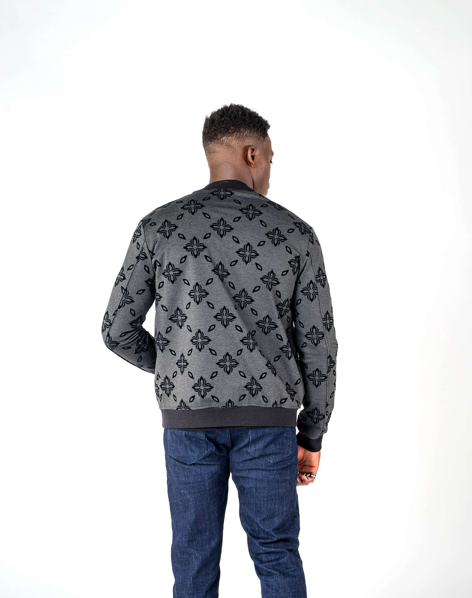 Chaqueta bomber de hombre jacquard flocado de estrellasAbrigos / ChaquetasGrisS