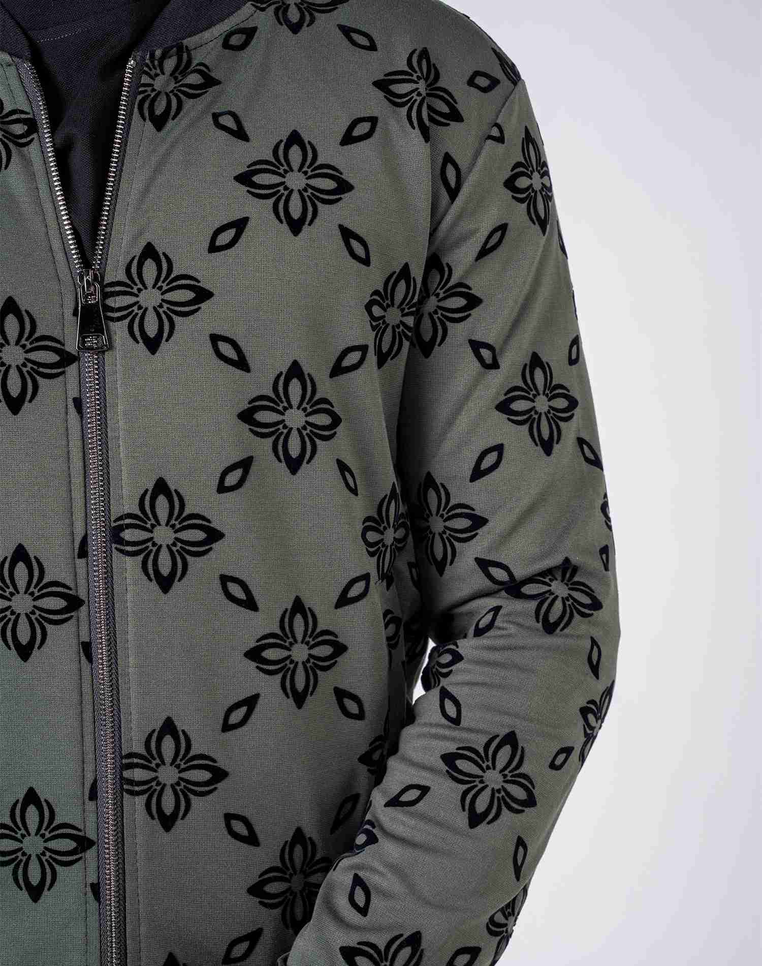Chaqueta bomber de hombre jacquard flocado de estrellasAbrigos / ChaquetasVerde militarS