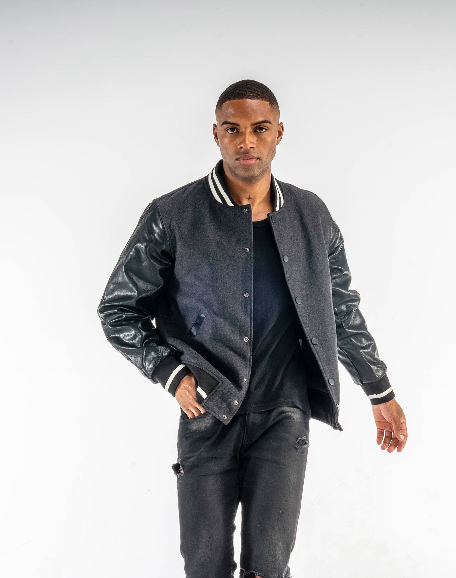 Abrigos De Paño Para Hombre Cortos Chaqueta Bomber De Paño Con