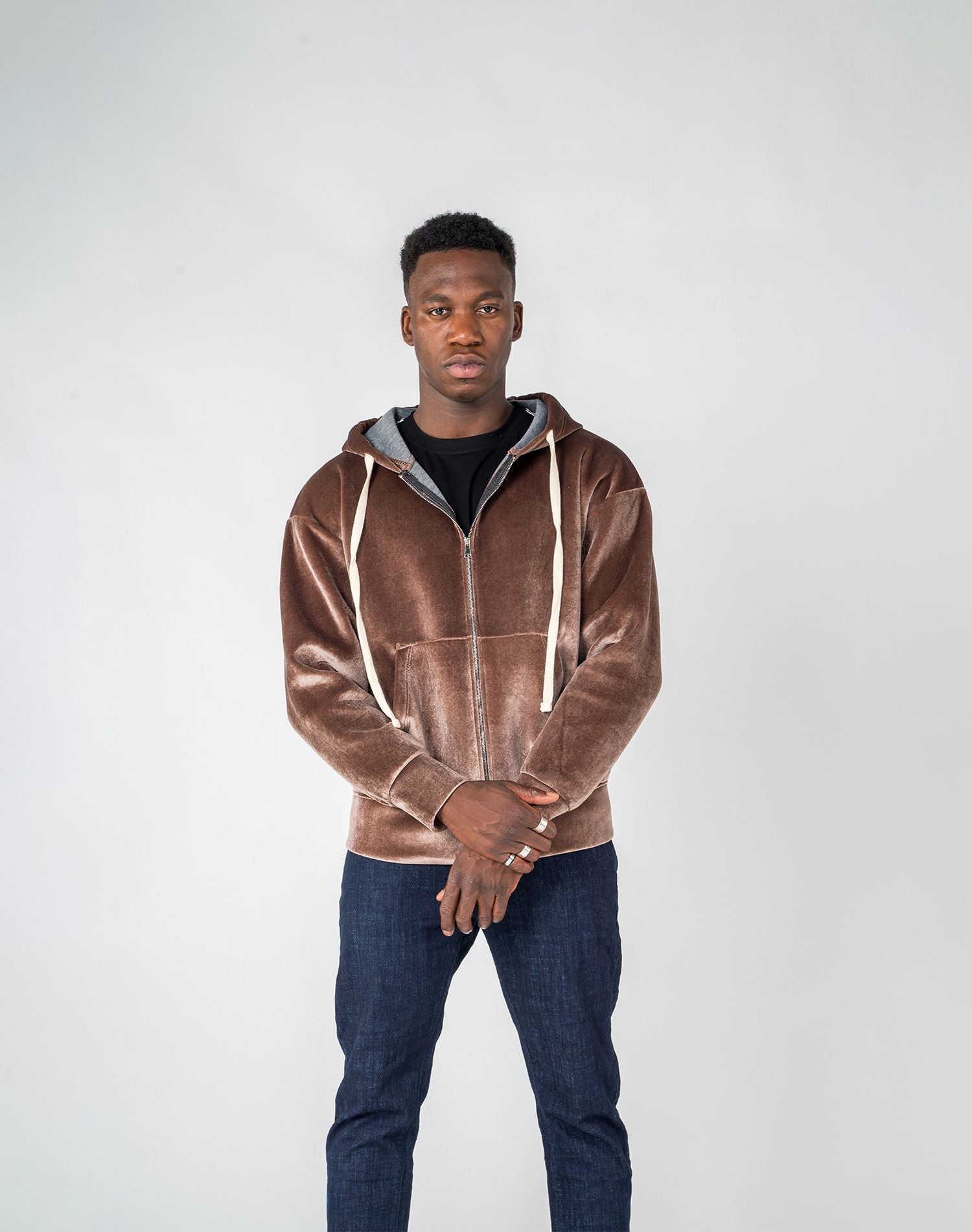 Chaqueta de chenilla con capucha oversize para hombreAbrigos / ChaquetasCamelS