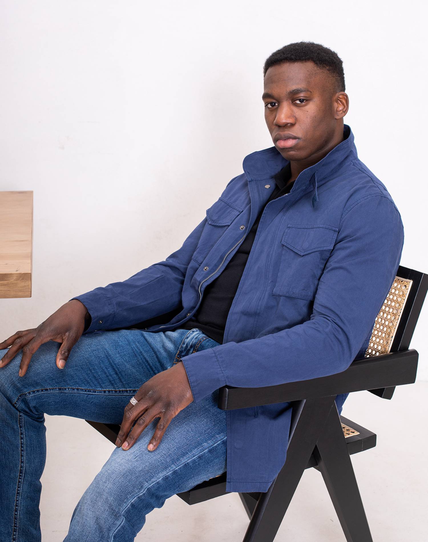 Chaqueta sahariana para hombres azulAbrigos / ChaquetasAzul marinoM