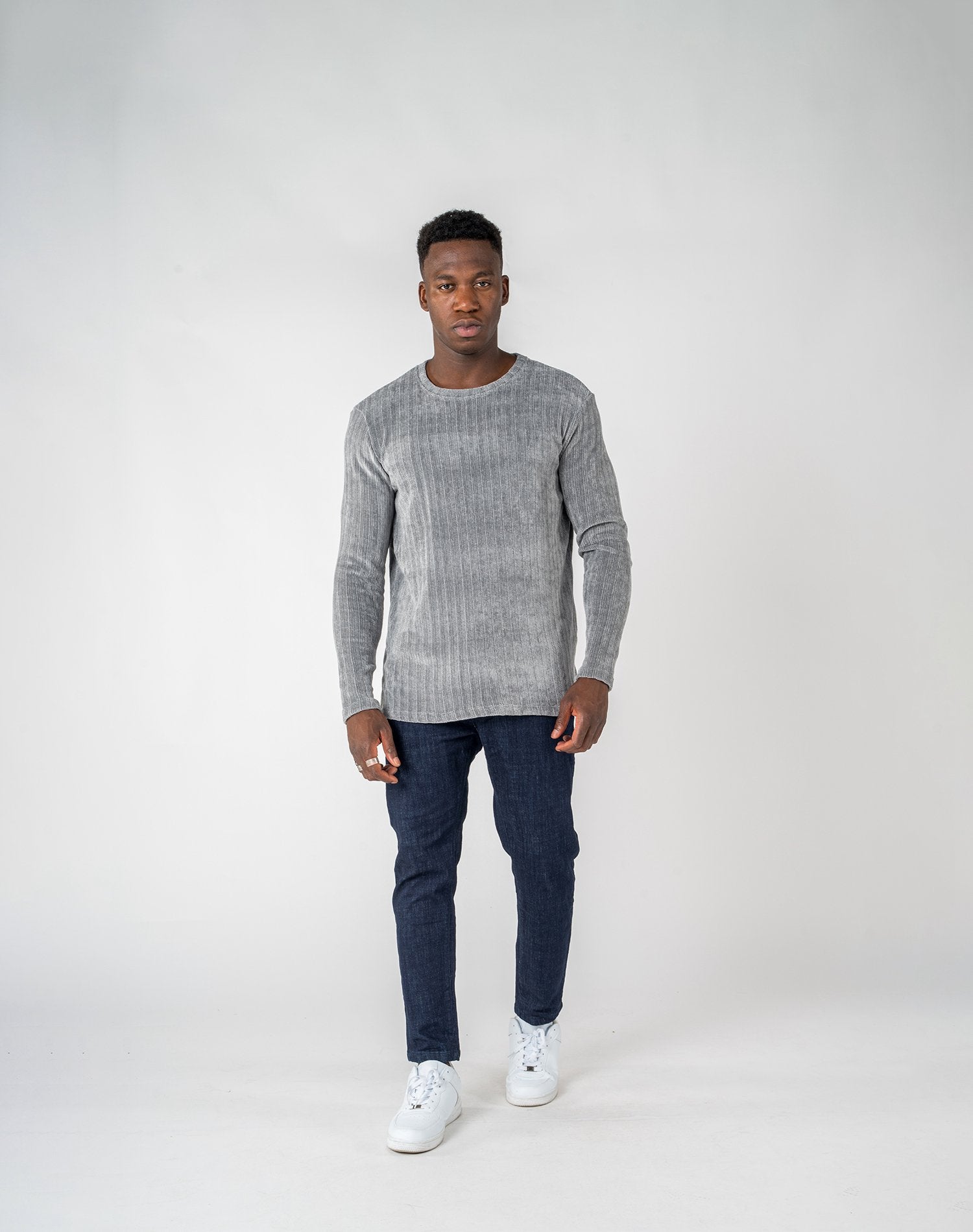 Jersey de rayas con caídaJerseisGrisS