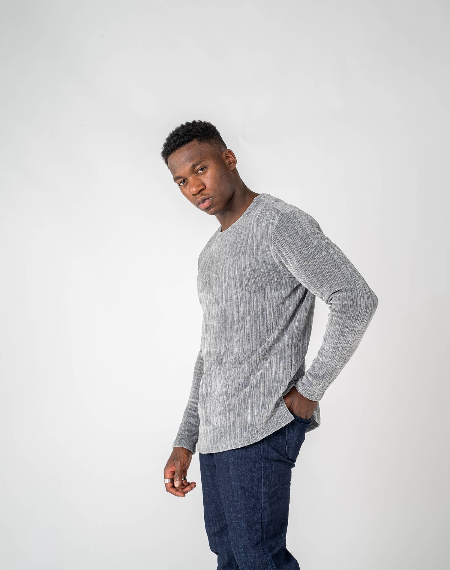 Jersey de rayas con caídaJerseisGrisS