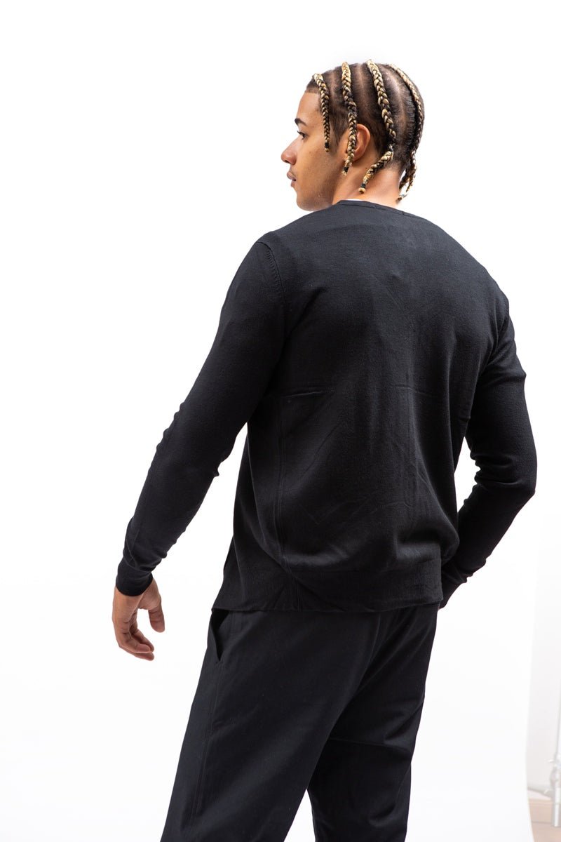 Jersey negro con botón abiertoJerseisNegroS