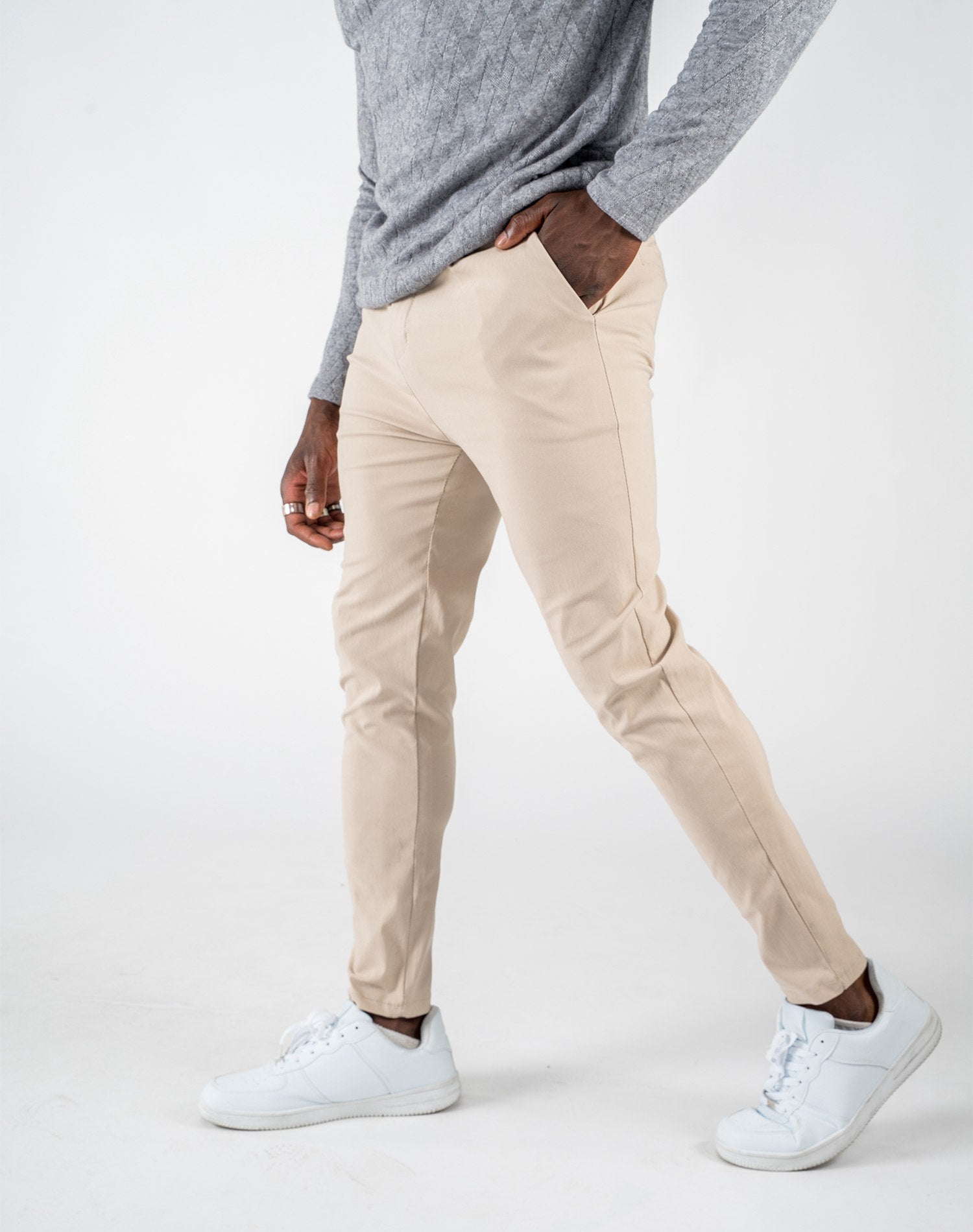 Chinos Hombre Pantalon Pinzas Beige Hombre Pantalón Chino Skinny