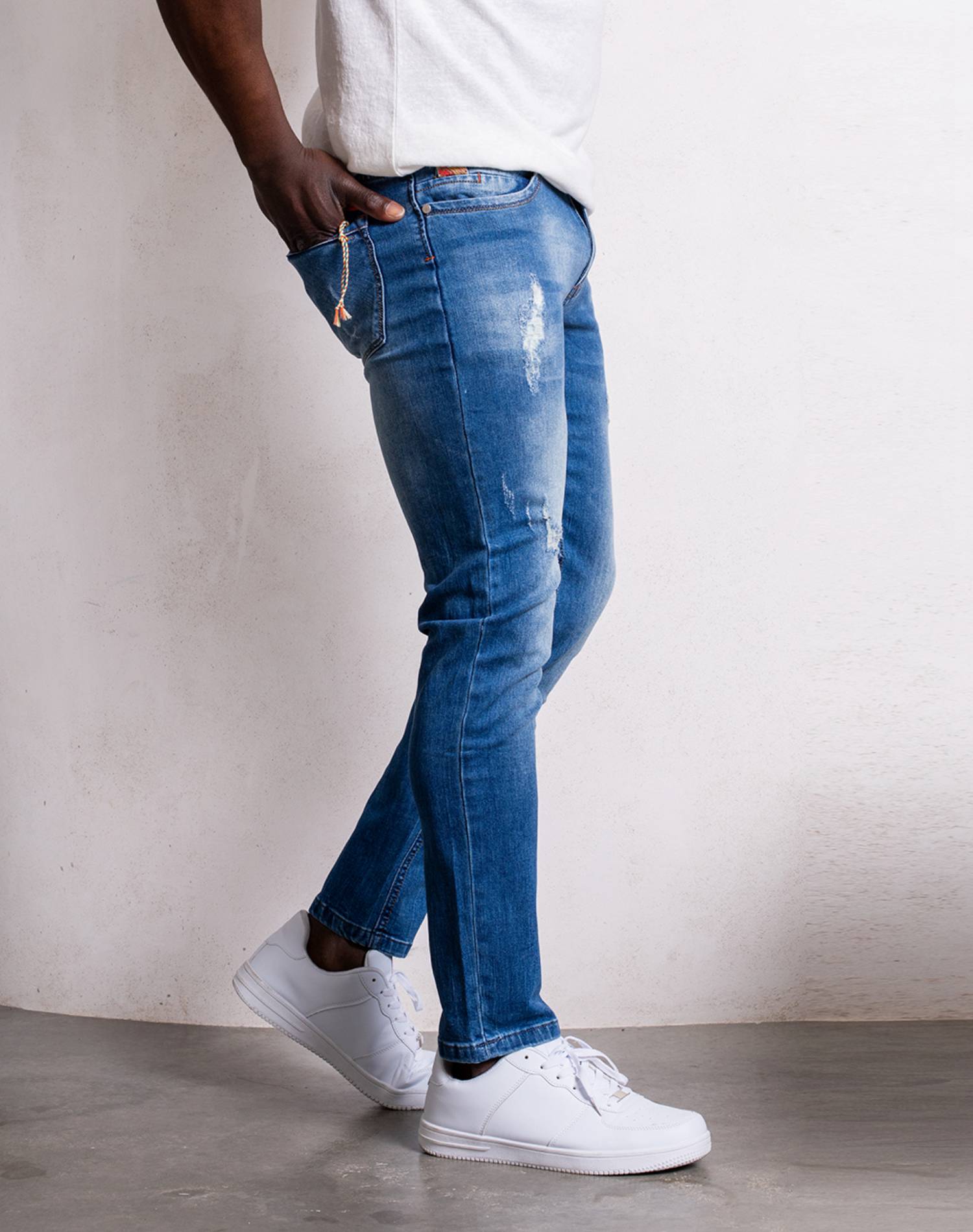 Vaquero slim fit roto para hombresPantalones vaquerosAzul vaquero38