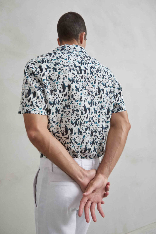 camisa viscosa blanca ligera de verano para hombre