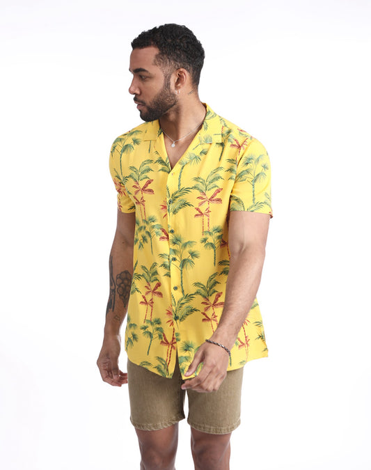 Camisa hawaiana de egipto amarillo
