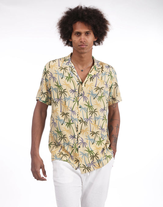 Camisa hawaiana de palm green