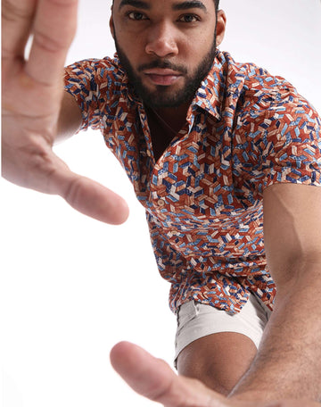 Camisa hawaiana piezas de madera