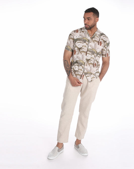 Camisa hawaiana de palmeras verdes