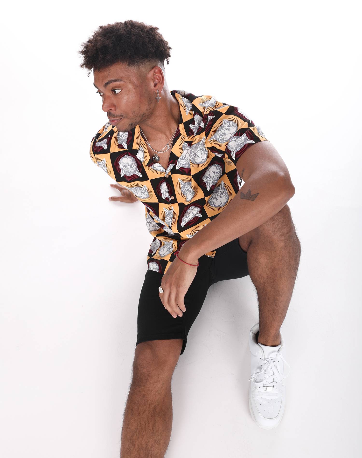 Camisa hawaiana gatos