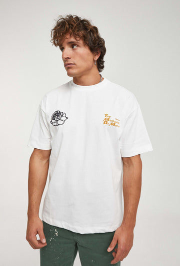 Camiseta Oversize de Algodón Unisex de flor