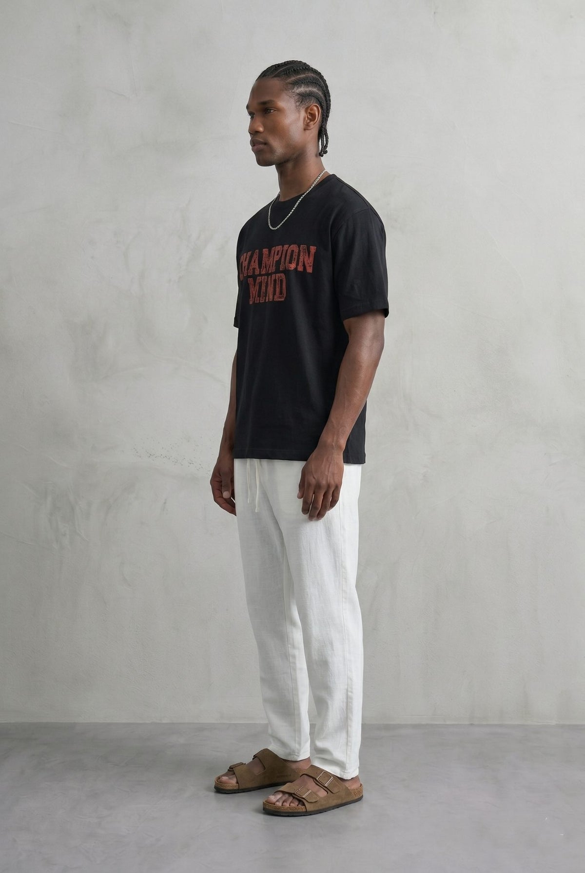 Look completo con camiseta negra CHAMPION MIND