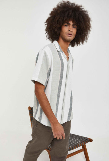 Camisa de rayas con estructura en algodón regular fit | Imperio