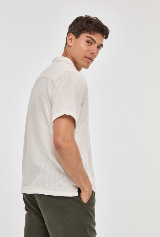 Camisa de rayas con estructura básica en algodón regular fit | Imperio
