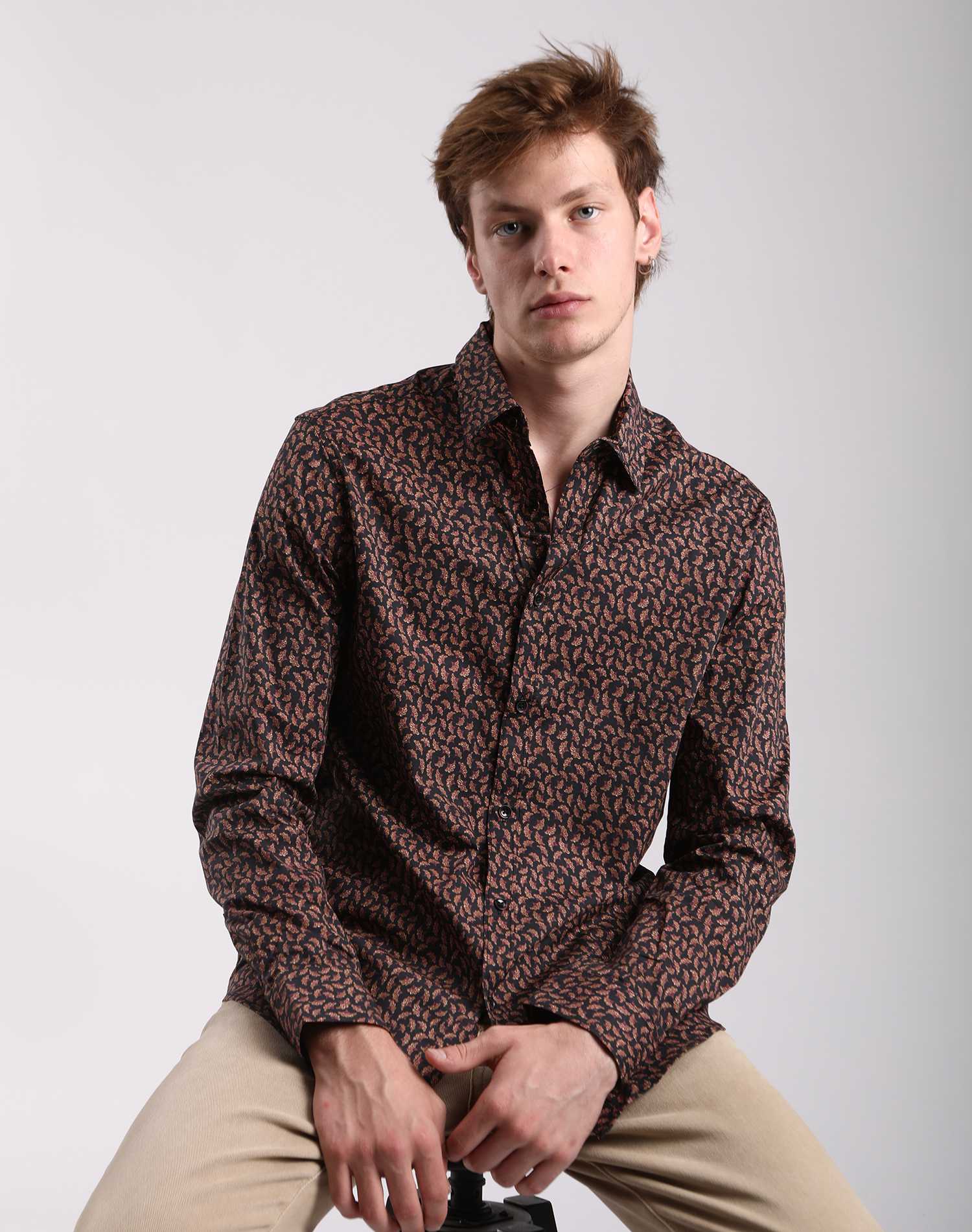 Camisa manga larga de fantasía slim fit