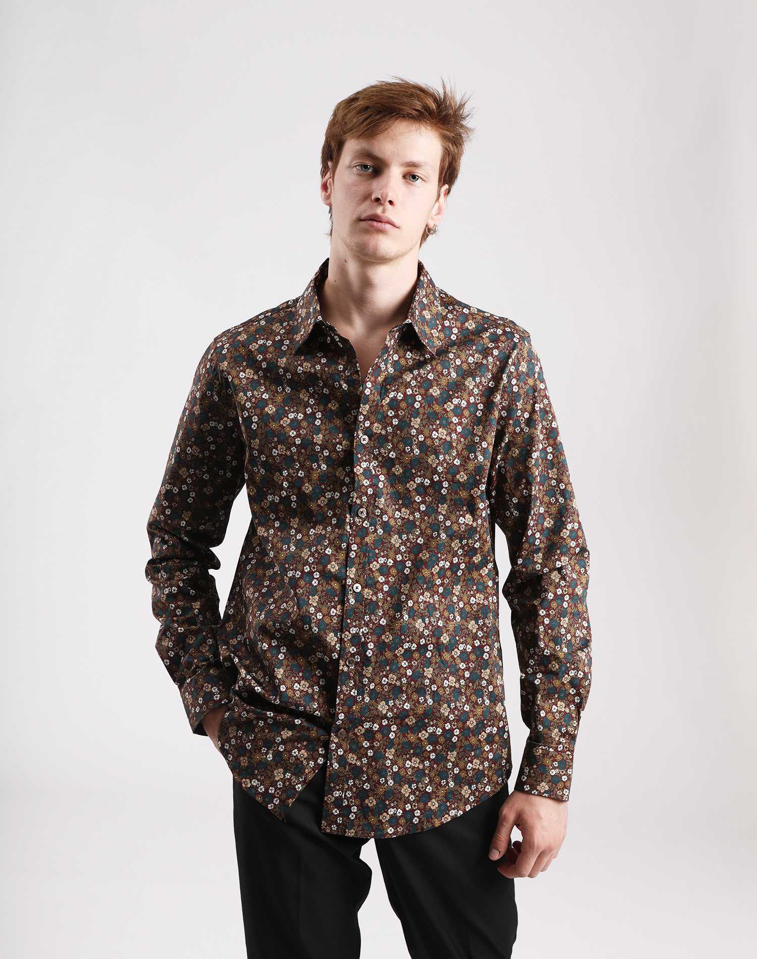 Camisa manga larga de fantasía slim fit