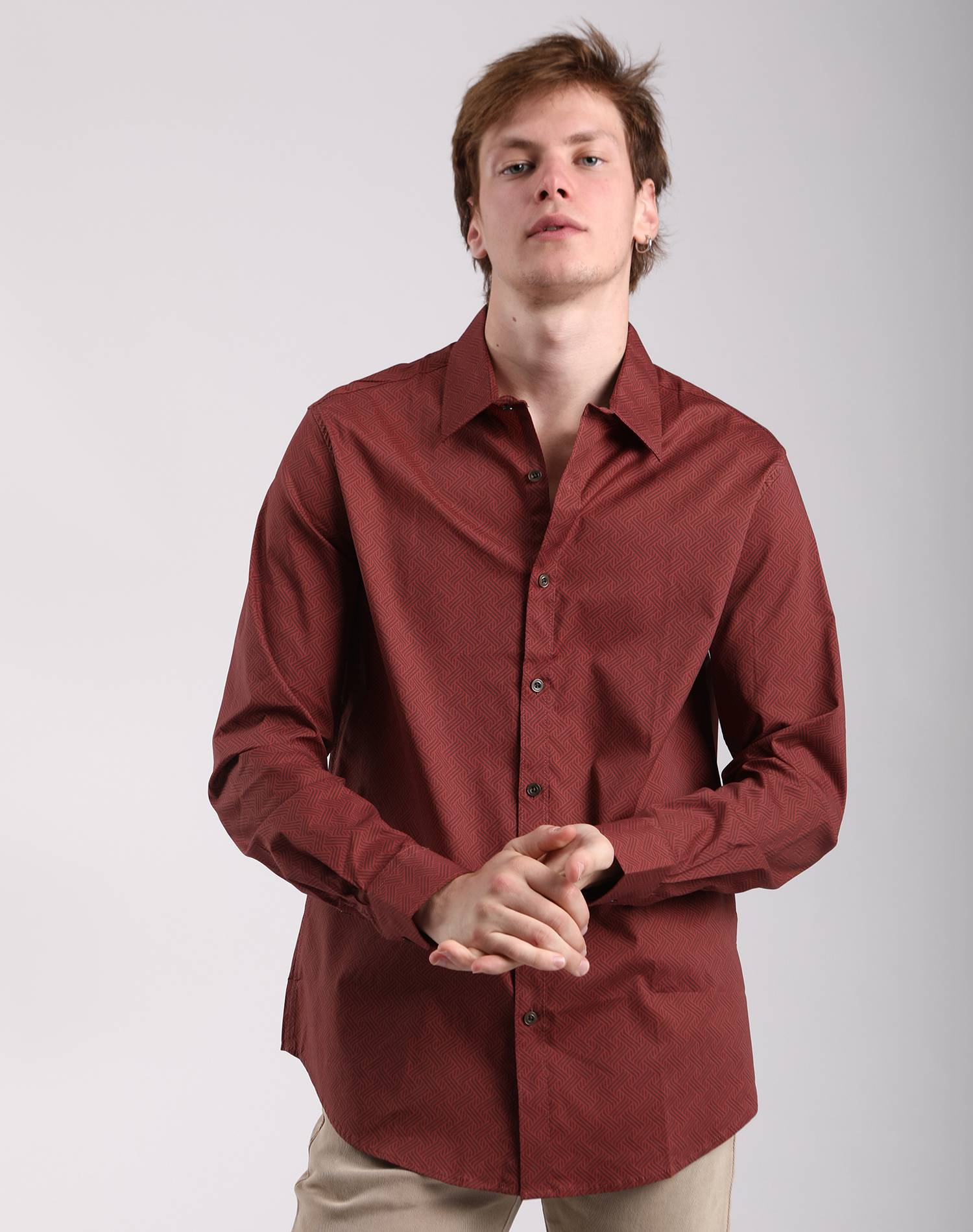 Camisa manga larga de fantasía slim fit