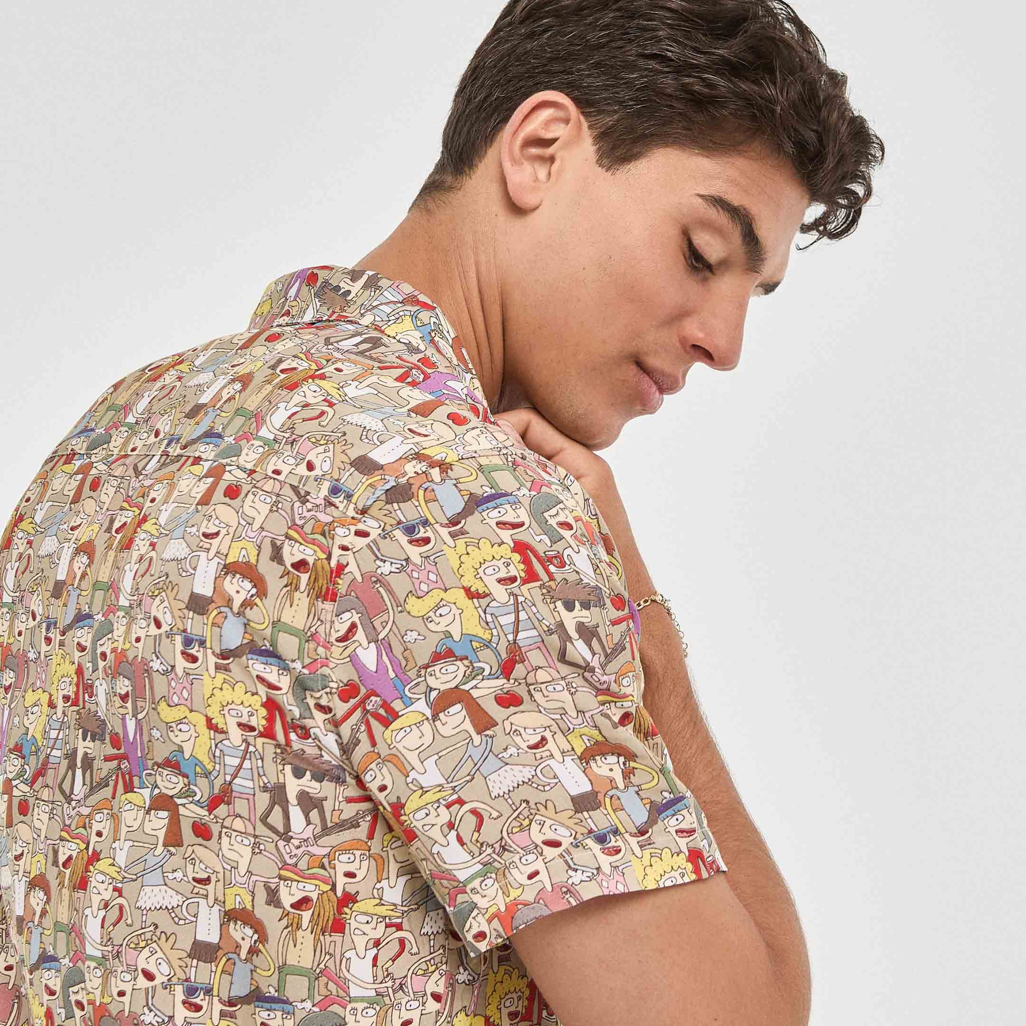 Camisa hawaiana beis de comic