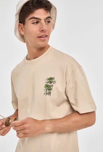 Camiseta Oversize de Algodón Unisex de palmeras