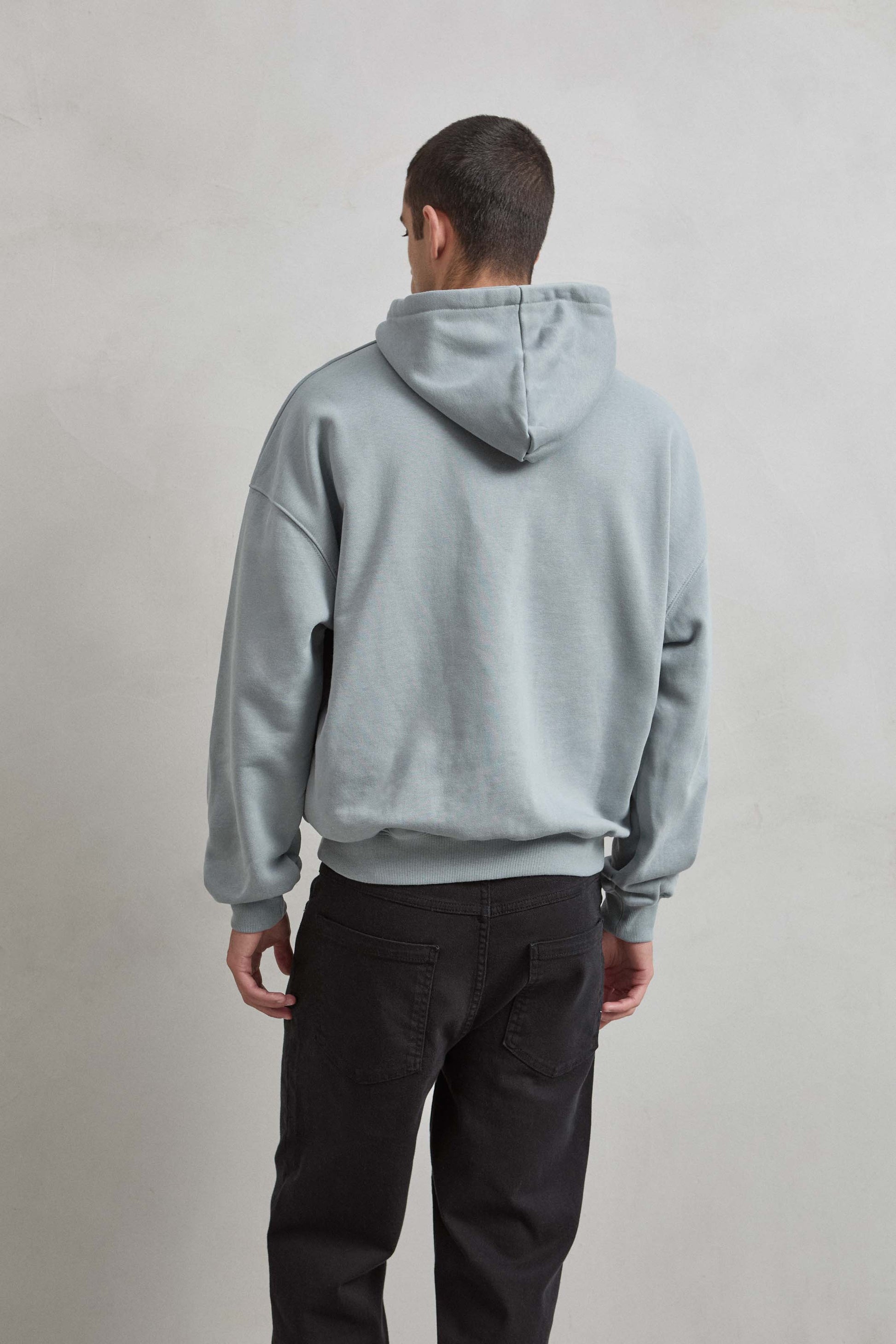 Sudadera OVERSIZE verde para hombre, forro de felpa cálido