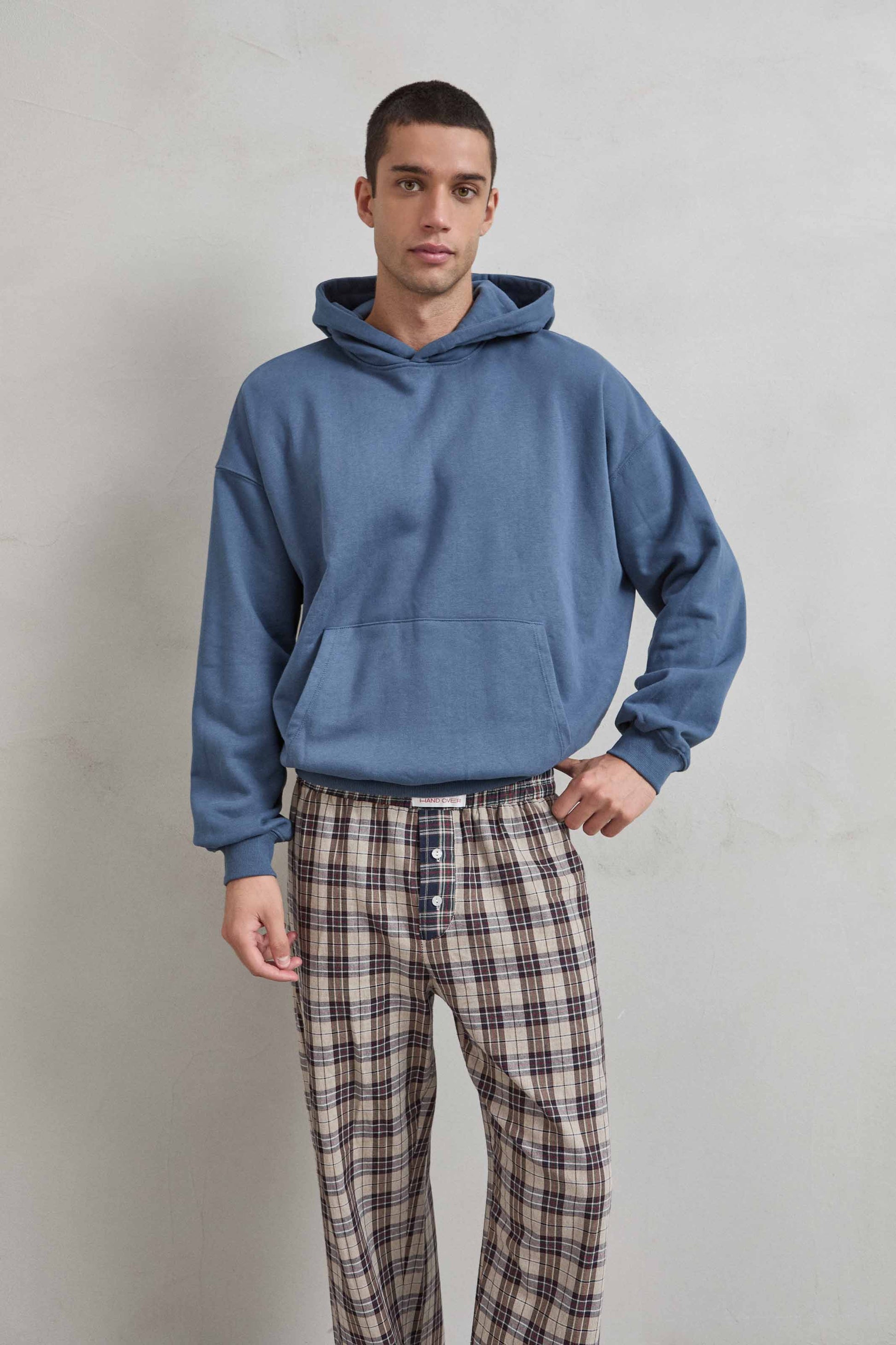 Sudadera OVERSIZE azul oscuro para hombre, cálida y cómoda