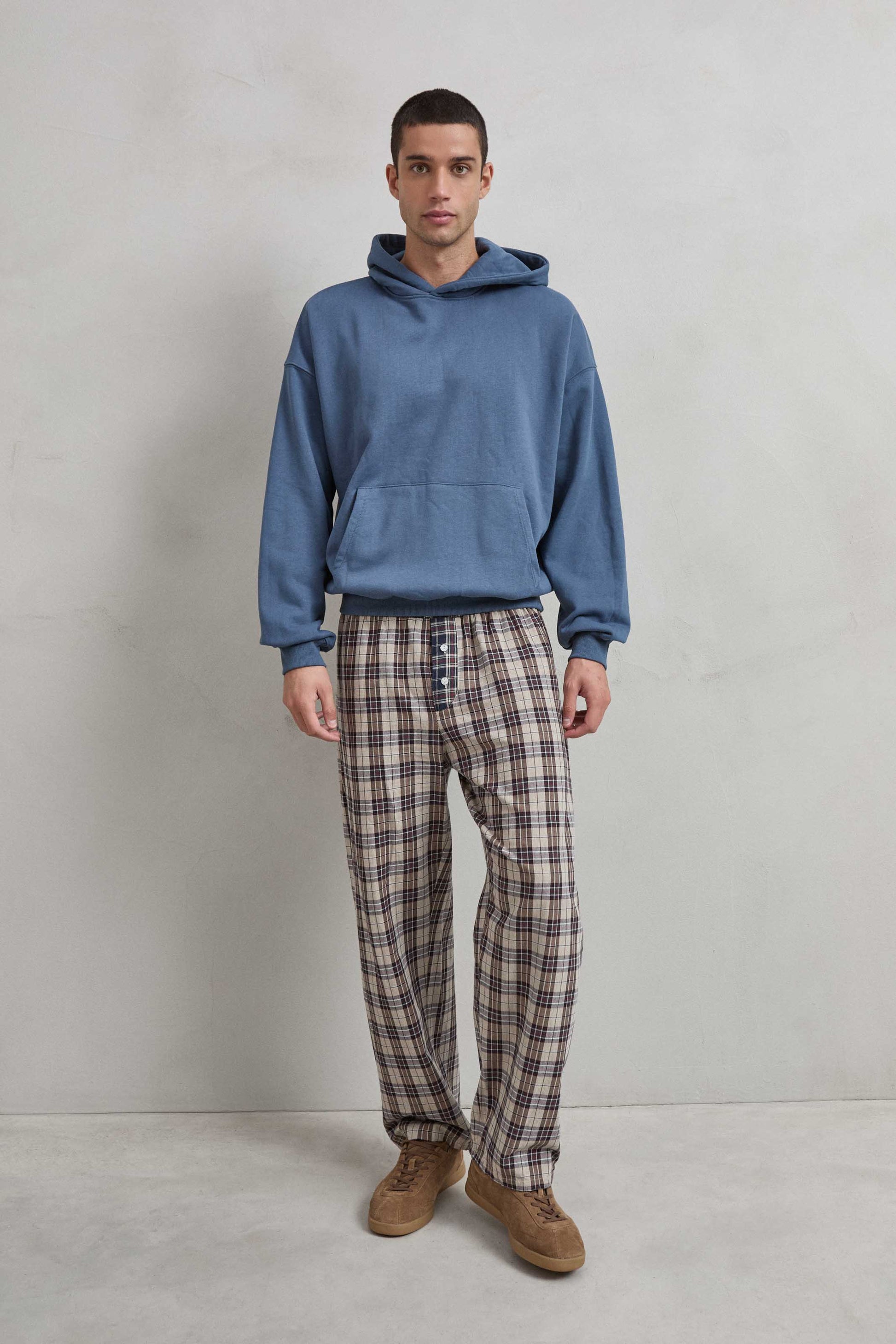 Sudadera OVERSIZE azul oscuro para hombre, cálida y cómoda