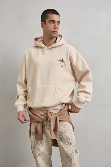 Estampado frontal CRAFTSMAN en sudadera beige