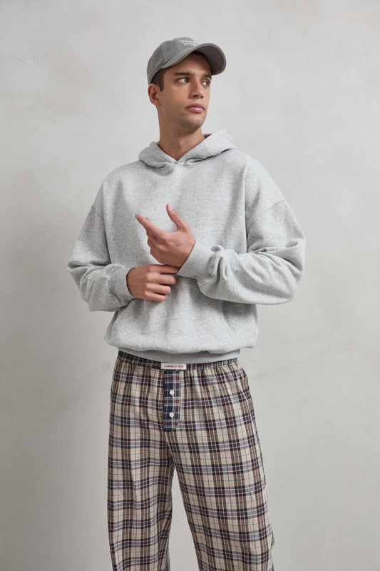 Sudadera OVERSIZE gris para hombre, estilo casual y cómodo