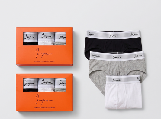 Pack de 3 calzoncillos slip de hombre con cintura blanca | Imperio