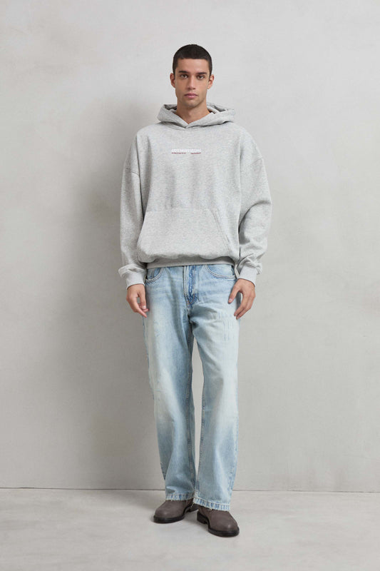 Sudadera gris jaspe con estampado puff CITYSIGHTSEEING en el frente