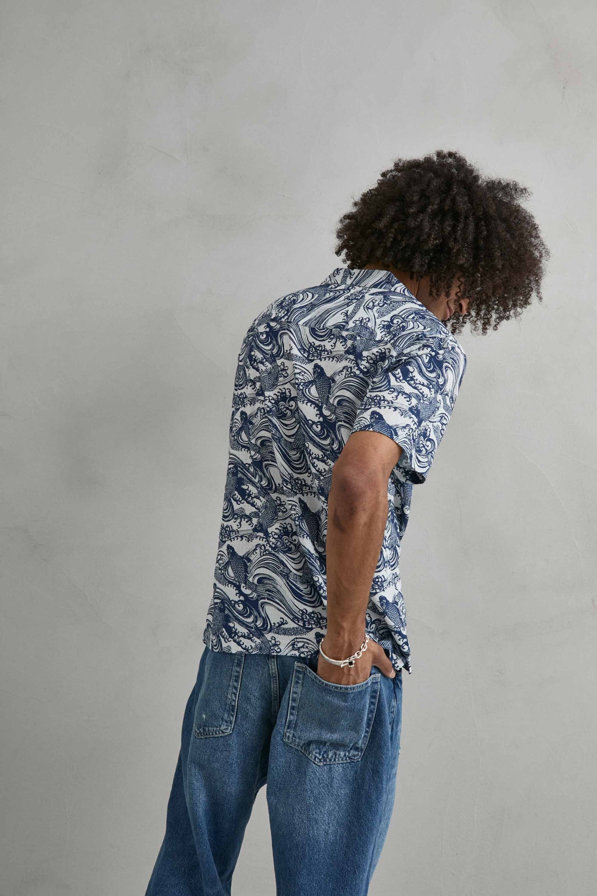 Tejido algodón blanco transpirable camisa verano hombre
