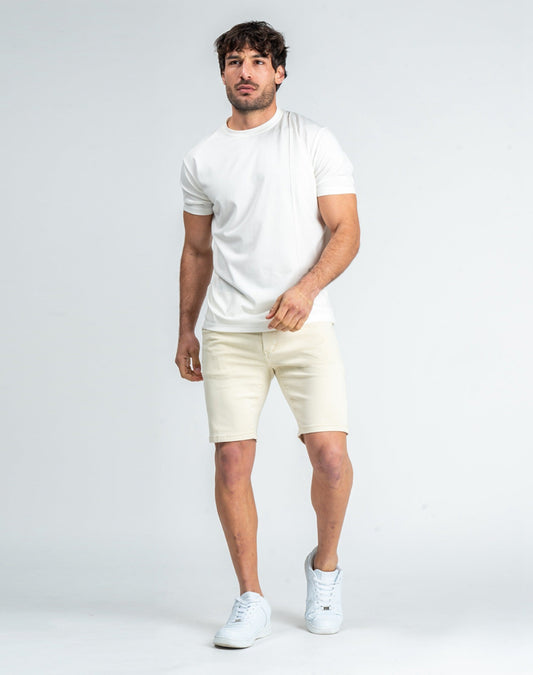 Bermuda vaquera champán skinny fit básicaPantalones cortosChampan39