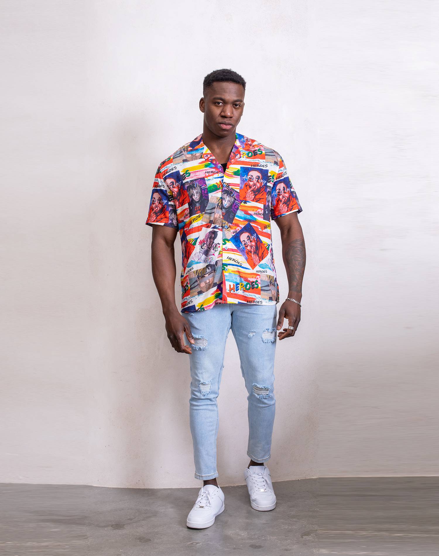 Camisa hawaiana rap star x tentacion y narutoCamisas manga cortaMulti-colorS