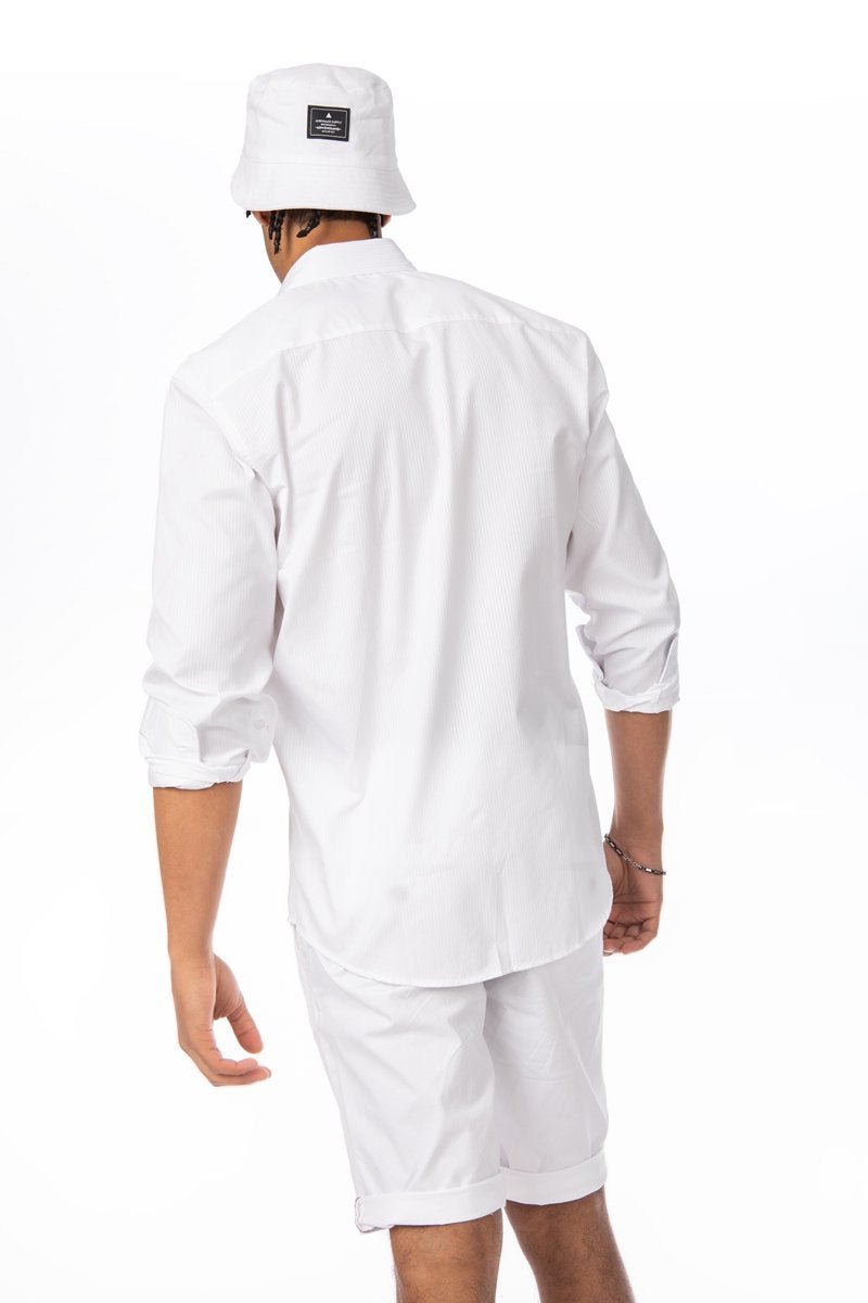Camisa manga larga efecto rayasCamisas manga largaBlancoS