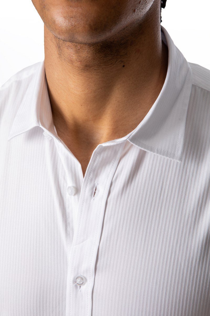 Camisa manga larga efecto rayasCamisas manga largaBlancoS