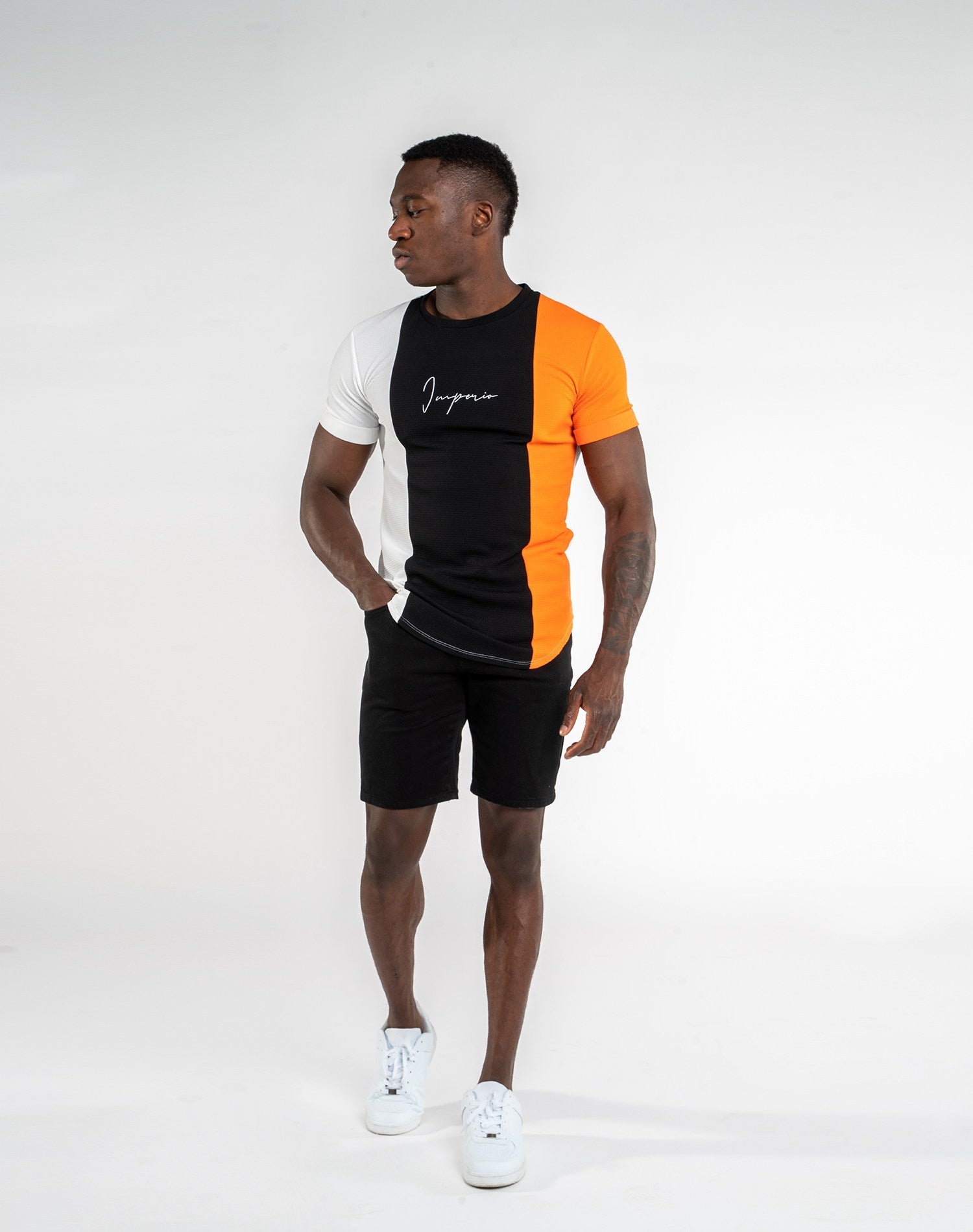 Camiseta imperio bicolor