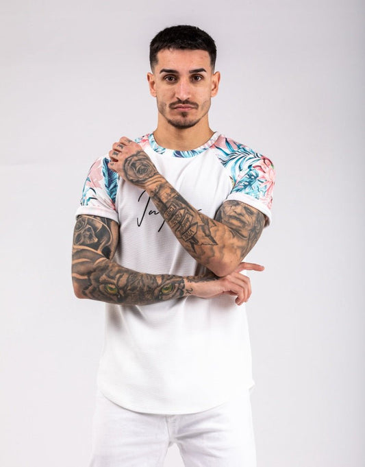 Camiseta imperio de flores tropicalesCamisetas manga cortaBlancoS