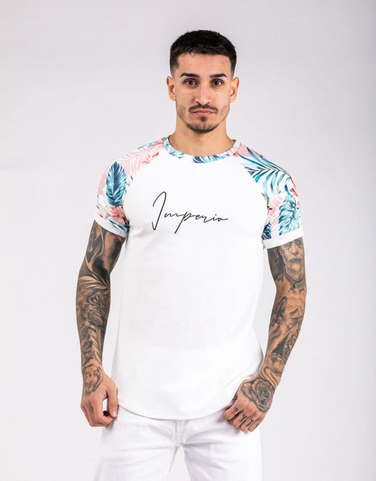 Camiseta imperio de flores tropicalesCamisetas manga cortaBlancoS