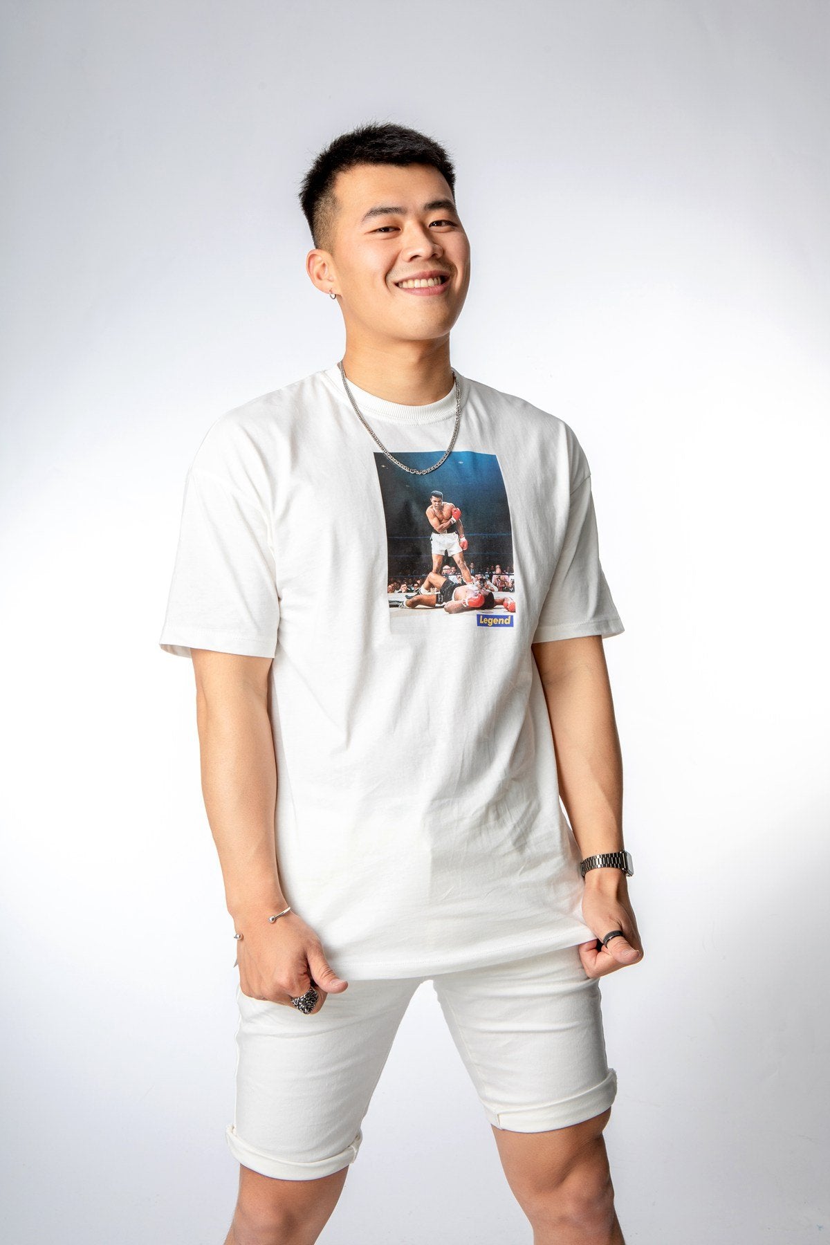 Camiseta oversize estampado Muhammad AliCamisetas manga cortaBlancoS