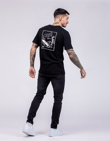Camiseta vintage de surf con calavera CaliforniaCamisetas manga cortaNegroS