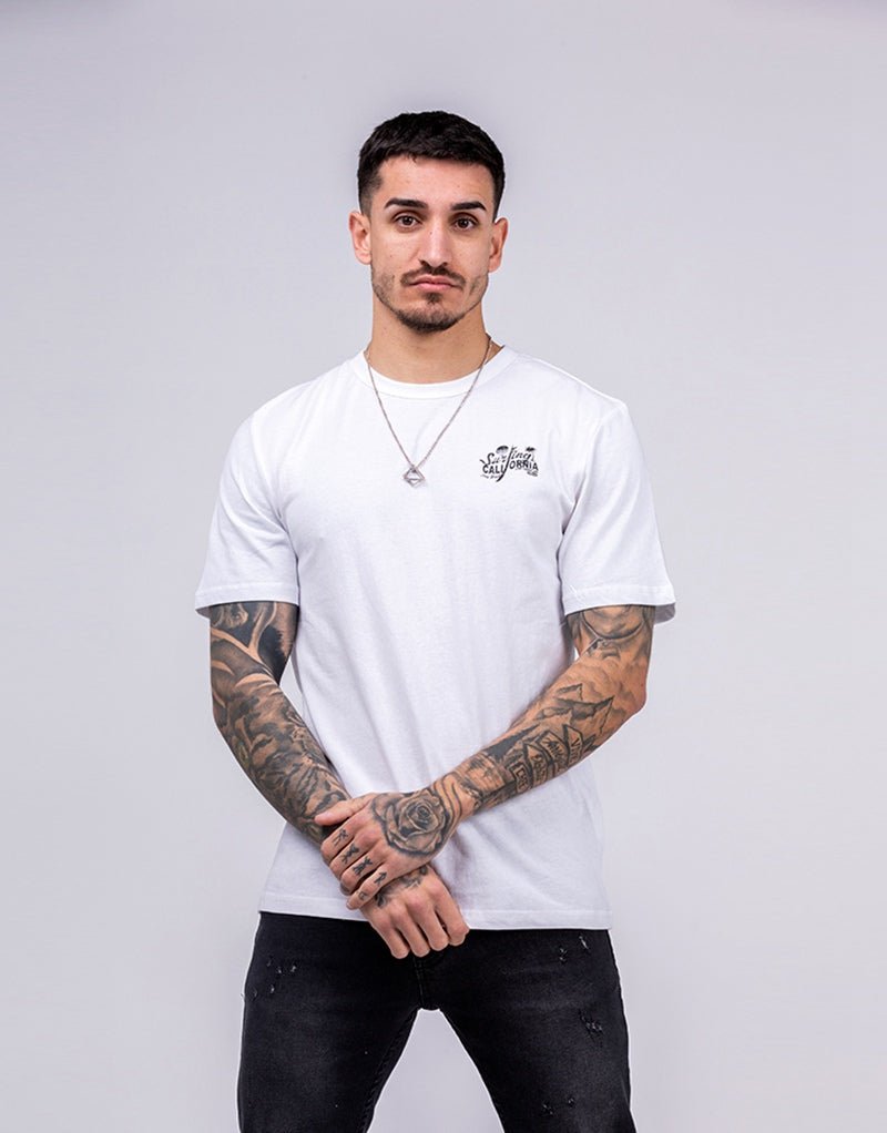Camiseta vintage de surf con calavera CaliforniaCamisetas manga cortaNegroS