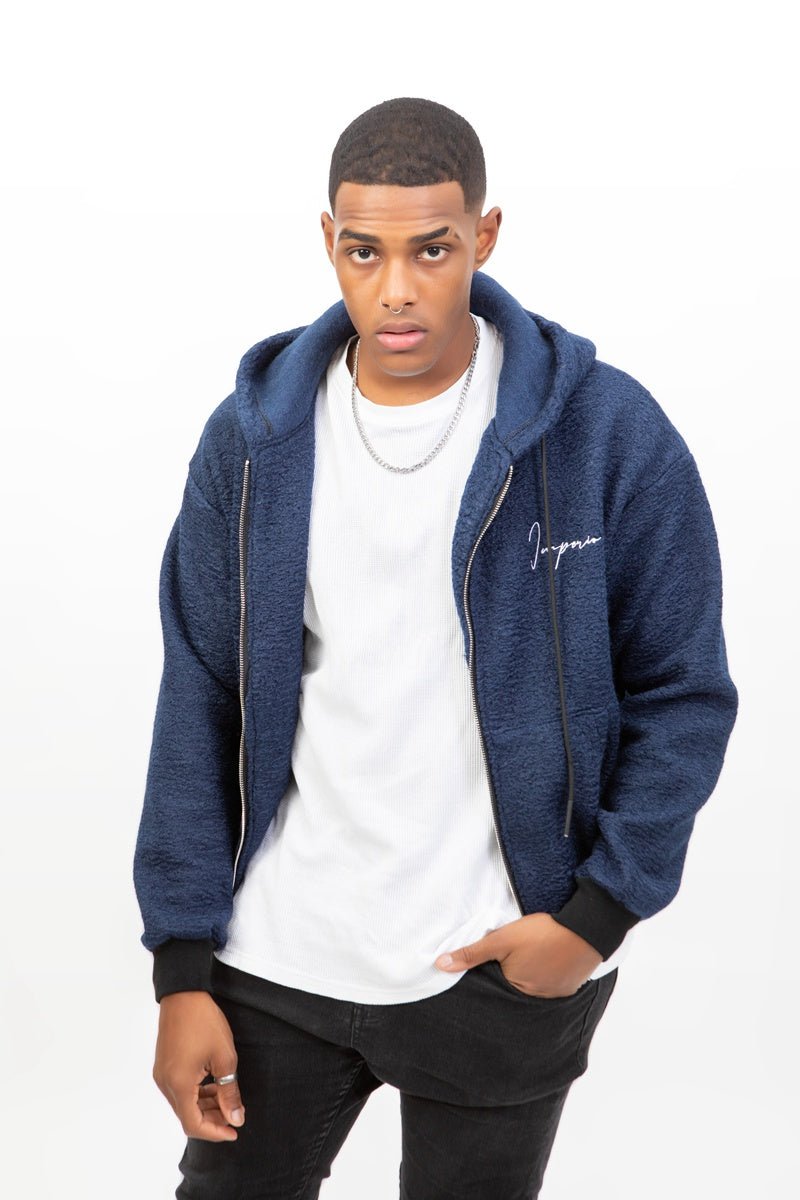 Chaqueta azul con cremallera de lanaAbrigos / ChaquetasAzul marinoS