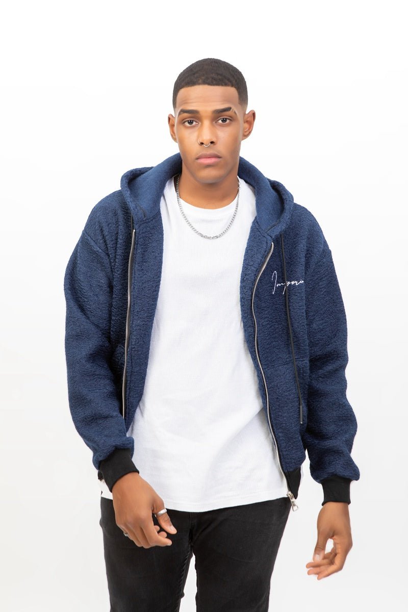 Chaqueta azul con cremallera de lanaAbrigos / ChaquetasAzul marinoS