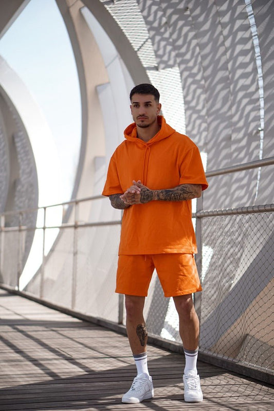 Conjunto de sudadera manga corta con bermudaConjuntosNaranjaS