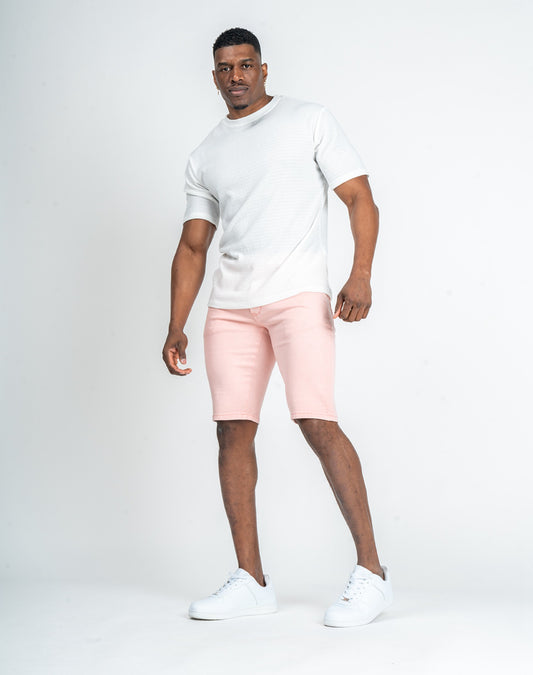 Bermuda vaquera slim fit rosa