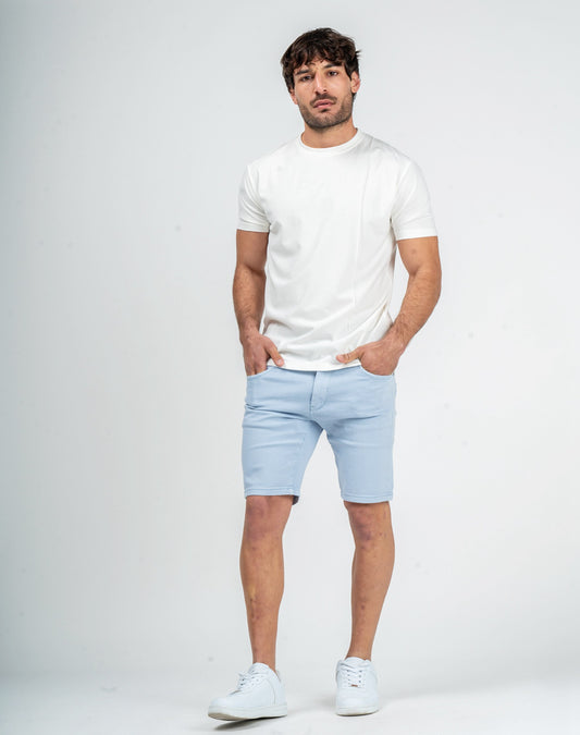 Bermuda vaquera azul celeste skinny fit básica